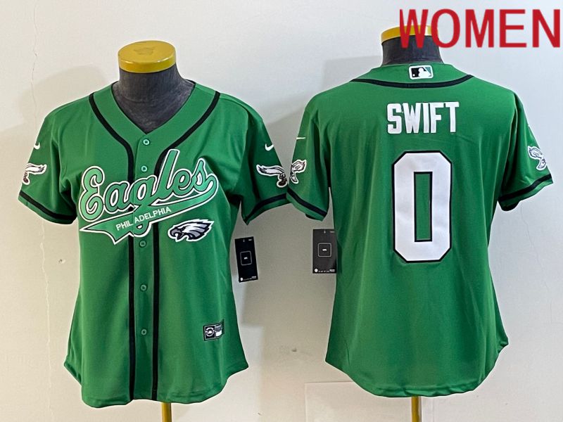 Women Philadelphia Eagles #0 Swift Green Nike 2023 Co Branding Game NFL Jersey style 3